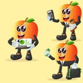 Cute apricot characters in finance