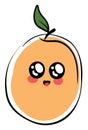 Cute apricot, illustration, vector