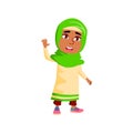 cute arabian girl on excursion cartoon vector