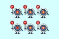 Cute Archery target cartoon holding traffic sign Royalty Free Stock Photo