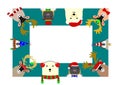 Cute arctic animals rectangle frame