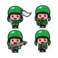 Cute army character design themed maintain the region
