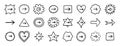Cute arrow in frame set for bullet journal doodle hand drawn icon set. Diary note arrow elements in the shape of flower Royalty Free Stock Photo