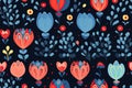 cute art of Textile Designs seamless orange flowers fabric pattern background