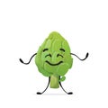 Cute artichoke character cartoon mascot vegetable healthy food concept isolated