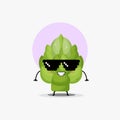 cute artichoke vegetable character with pixel glasses