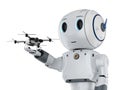Cute artificial intelligence robot with drone