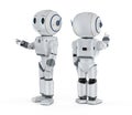 Cute artificial intelligence robot finger point