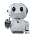 Cute artificial intelligence robot finger point