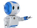 Cute artificial intelligence robot hand open