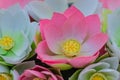 Cute Artificial pink lotus flowers or Water Lily. Artificial lot Royalty Free Stock Photo