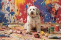 cute artist dog.