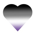 Cute asexual heart cartoon seamless border. Hand drawn isolated pride flag for LGBTQ blog. Gay love on stripe background all over