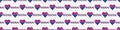 Cute asexual heart with text cartoon seamless vector border. Hand drawn isolated pride flag for LGBTQ blog. Gay love on