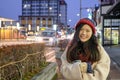 Cute Asia girl in Takayama downtown Royalty Free Stock Photo