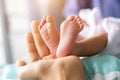 Cute asian baby newborn close up Royalty Free Stock Photo