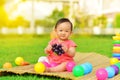 Cute Asian baby in playground