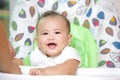 Baby Eating On Baby Chair Royalty Free Stock Photo