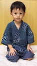 Cute asian boy in kimono dres Royalty Free Stock Photo