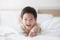 Cute asian child lying Royalty Free Stock Photo