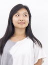Cute asian girl on isolated background Royalty Free Stock Photo