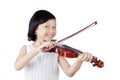 Cute Asian girl with violin