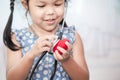 Cute asian little child girl with stethoscope playing doctor Royalty Free Stock Photo