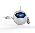 Cute assistant artificial intelligence robot no leg hand extend Royalty Free Stock Photo