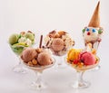 Cute assortment of delicious ice cream desserts