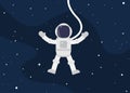 Cute astronaut cartoon floating in space