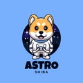 Cute Astronaut Shiba Cartoon