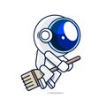Cute Astronaut Super Hero Flying Cartoon Vector Icon Illustration. Science Technology Icon Concept Isolated Premium Royalty Free Stock Photo