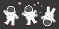 Cute astronaut in various post, bye bye