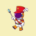 Cute Astronaut wearing marching band leader costume Royalty Free Stock Photo