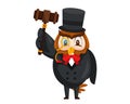 Cute Auction Animal Cartoon Character Illustration - Owl