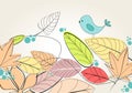 Cute autumn bird illustration