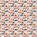 Autumn cozy cartoon fox print