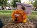 Cute Autumn Pumpkin, Pumpkin Decorated As A Lion, Rutherford, NJ, USA