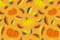 Cute autumn seamless pattern. Pumpkin and acorn elements illustration Royalty Free Stock Photo