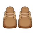 Cute autumn shoes, brown boots. Vector illustration. Royalty Free Stock Photo