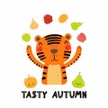 Cute autumn tiger