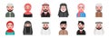 Cute avatar Arab Muslim people in flat design