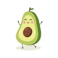 Cute Avocado Smile. Kids print. Vector illustrations