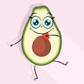 Avocado sticker, character with funny face