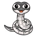 Cute axanthic ball python cartoon Royalty Free Stock Photo