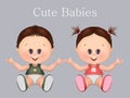 Cute babies, twins twin brothers i twin girls and baby boy. health and baby care, greeting card, postcard, healthy babies,