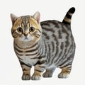 Cute Baby American Shorthair on White Background