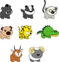 Cute baby animals kawaii cartoon collection set