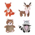 Cute baby animals for kindergarten, nursery, children clothing, pattern.