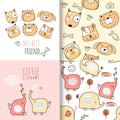 Cute baby animals seamless pattern,for fabrics, textiles, children`s wear, wrapping paper